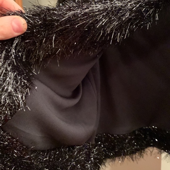 Forever 21 Black Tinsel Fur Cropped Blazer - Picture 5 of 7